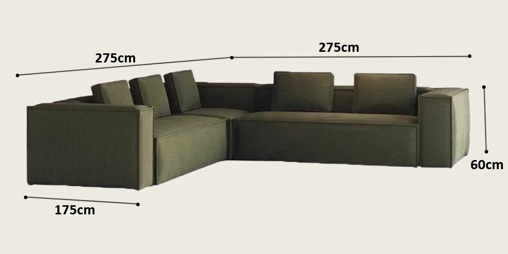 SOFÁ MODULAR DE 3 LUGARES EM "L" TOFU B